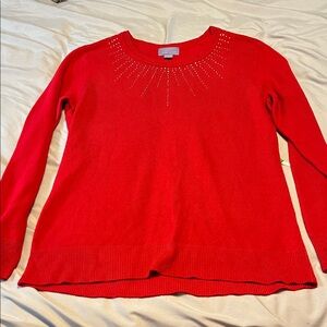 Laura Scott Vibrant Red Crew Neck Sweater